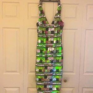 Multicolored sequined Midi